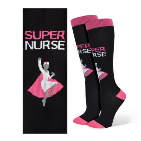 Lot of 3 Nurse Themed Comfort Light Compression Socks - Picture 3 of 3